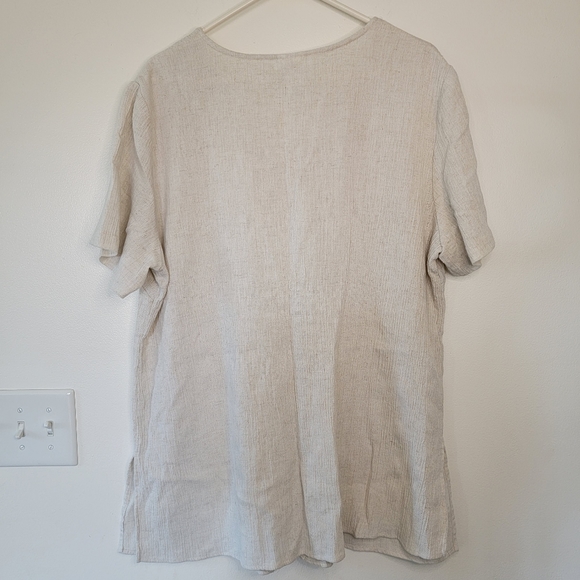 Studio C Shirt Classic Collection Button Down linen blend Plus 18/20 women's - Picture 3 of 7